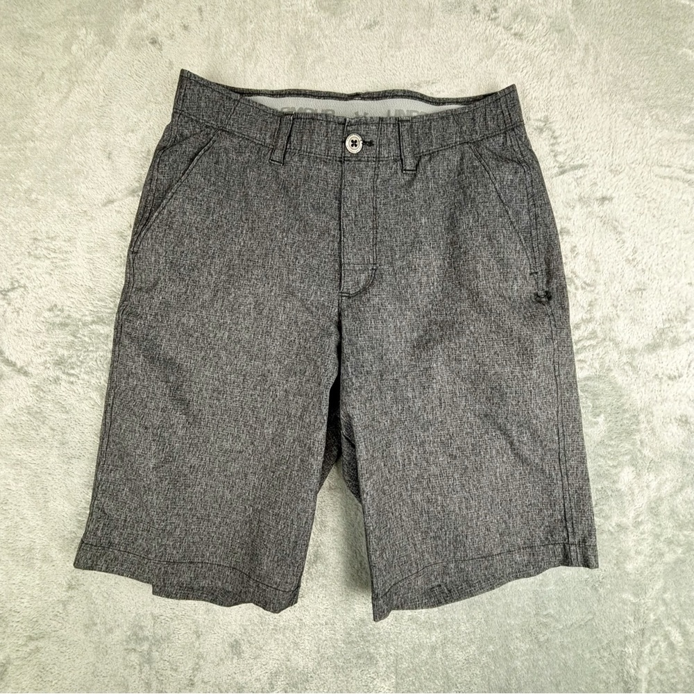 Under Armour Shorts Men 30 Gray HeatGear Loose Golf Logo 10” Performance‎